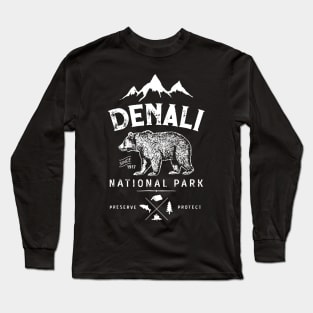 Denali National Park and Preserve Shirt US Alaska Vintage Long Sleeve T-Shirt